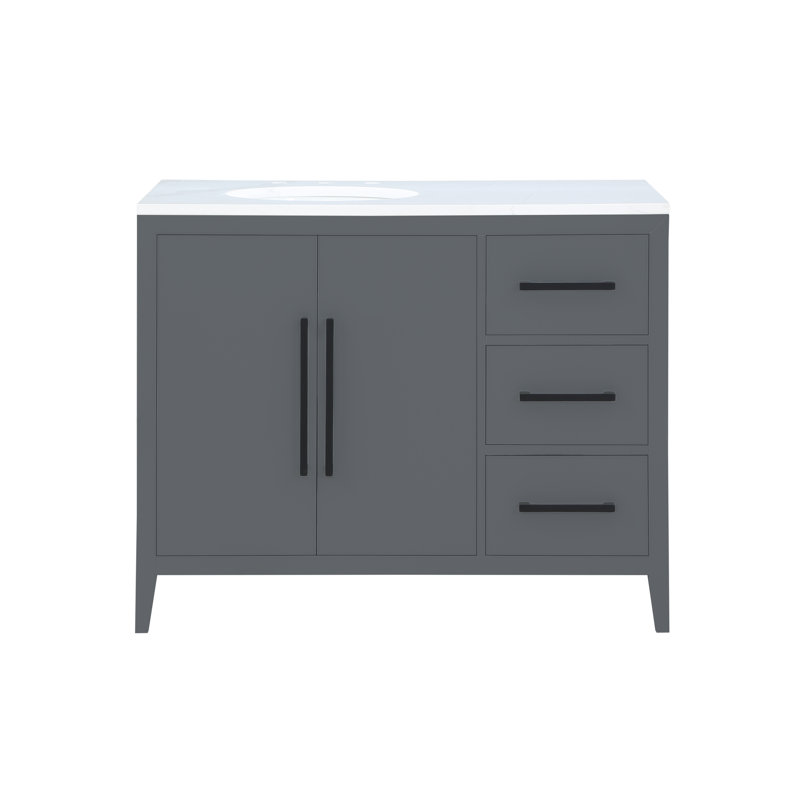 Adrienne 42'' Single Bathroom Vanity, Gray