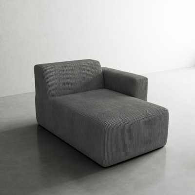 Chaise longue simple en velours côtelé Berlare