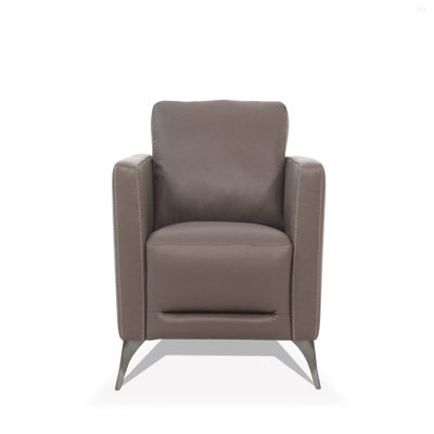 Malaga Taupe Leather Chair (Assembled)