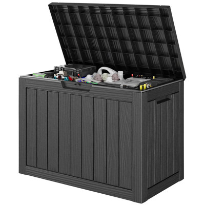 Waterproof Resin Deck Box – Uv Resistant Outdoor Storage With Lockable Lid