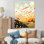 Jaune et orange, montagnes mystiques - Art mural fantastique