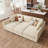 Tremee L-shaped Modular Sleeper Sofa Upholstered Sectional Sofa Couch Beige-122503856