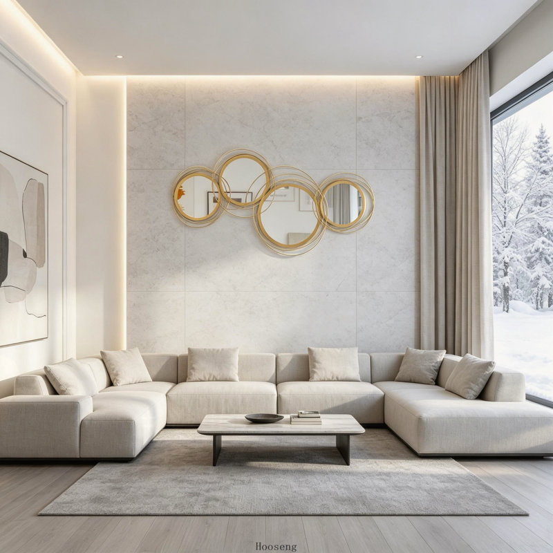 Modern Overlapping Multi-Circle Artistic Wall Mirror