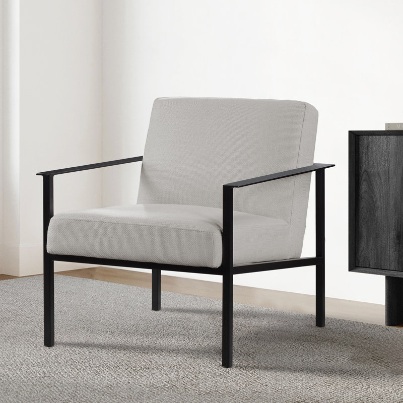 Arst Upholstered Armchair, Oatmeal White 100% Polyester