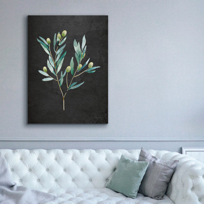 Art mural sur toile Epic Graffiti «Gentle Olive Branch On Black» par Mercedes Lopez Charro