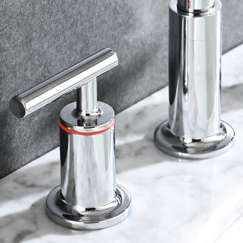8-Inch Bathroom Faucet With Double Handles, Dense Foaming Aerator, Pop Up Drain, 3 Installation, Leak- Valves 8 In. Lever 360 Swivel, Ceramic Disc Valves, Long Service Life