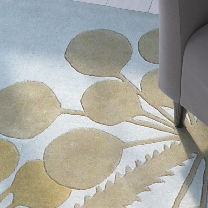 Candelo Hand Tufted Wool And Viscose Floral Rug, Square 6'