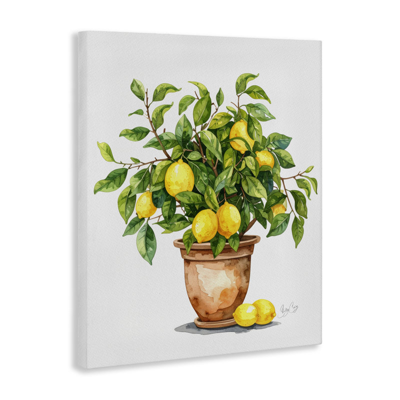 Toile de citronnier en pot, design par Shelly Craig, H 20 po x l 16 po