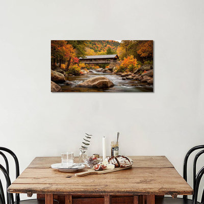 Fall Wall Art, Fall Pictures Wall Decor, Fall Canvas Wall Art, Autumn Wall Art Nature Wall Art, Fall Paintings Wall Decor for Living Room Bedroom, 12" × 24"