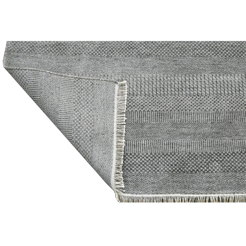 One-of-a-Kind Rectangle 12'1" x 15'1" Area Rug in Silver/Black