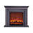 Gray Solid Wood Electric Fireplace