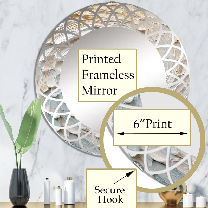 Miroir mural rond rond, miroir décoratif moderne - Annicchiarico, 32 po x 32 po