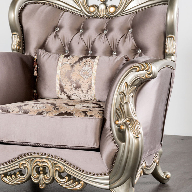 Chaise de style traditionnel 1pc, Champagne
