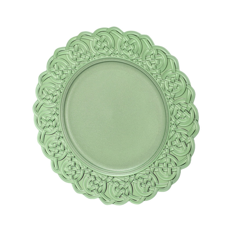 Assiettes de présentation rondes de 13 po, Vert