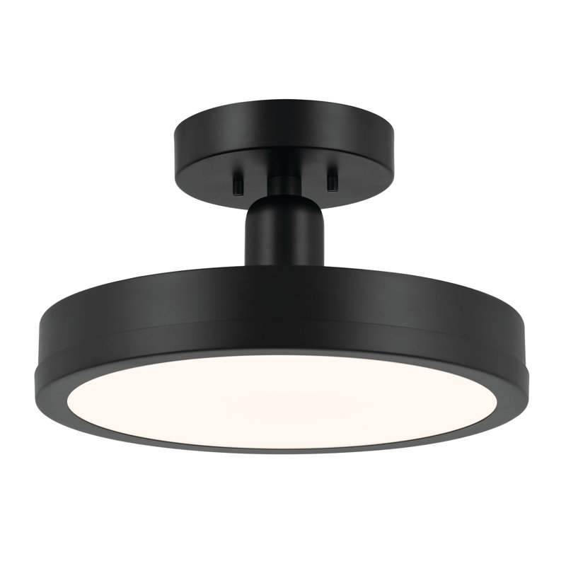 Baryram LED Semi Flush Mount, Black