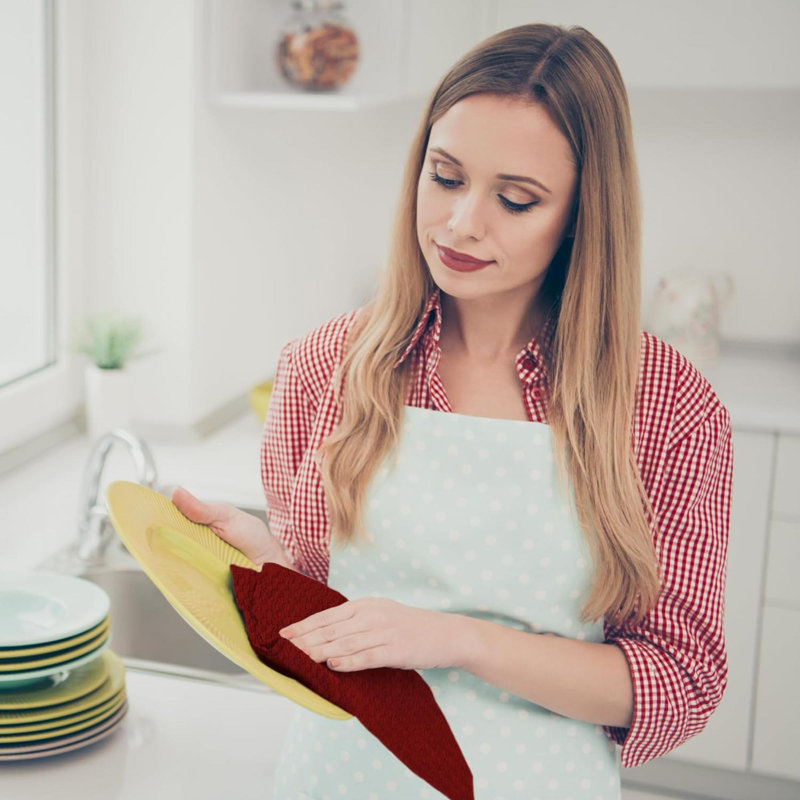 Serviette de cuisine en coton, Rouge