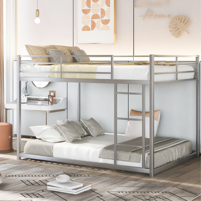 Metal Full Over Bunk Bed, Silver - Construction (This Is A Fictional Certification For Demonstration Purposes. Use Real Certifications If Applicable. Bed In Ce