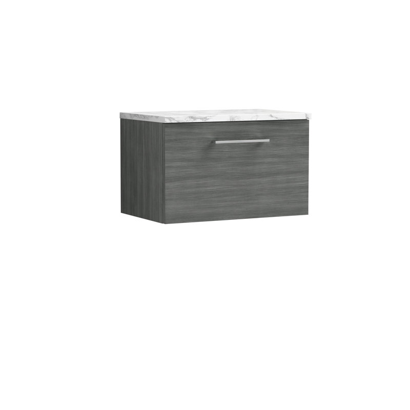Arno 60.5cm Single Bathroom Vanity Base Only, Anthracite Woodgrain