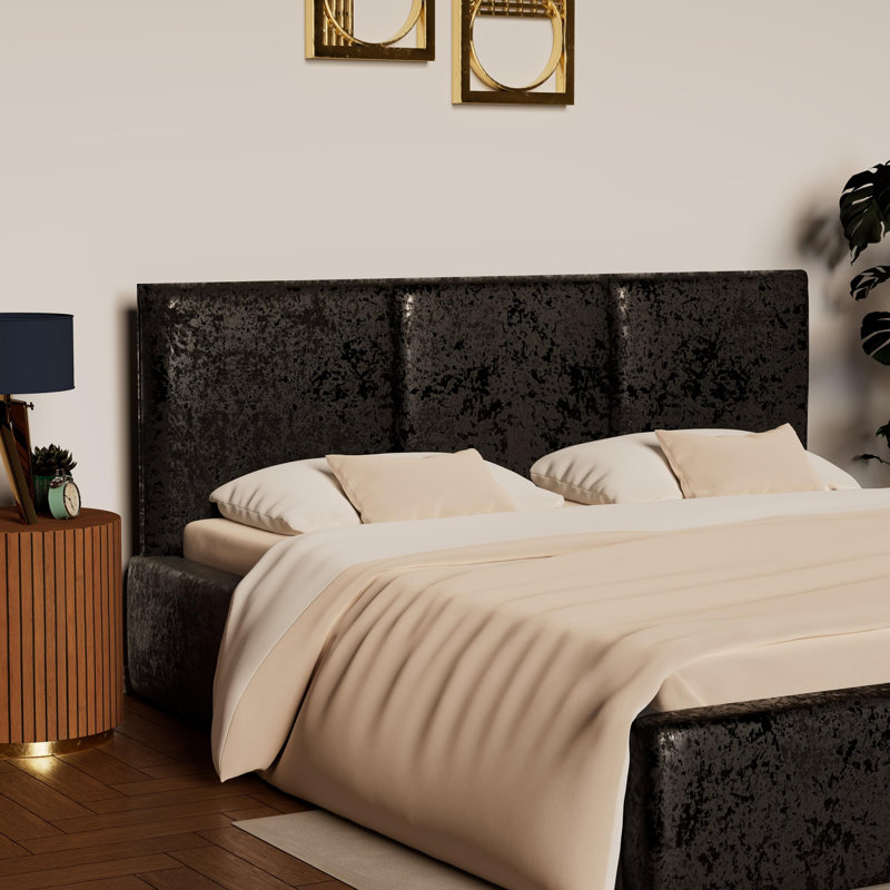 Beriguette King Upholstered Headboard, Crushed Black