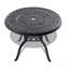 Ensemble de salle à manger 3 pièces en aluminium coulé toutes saisons comprenant 2 chaises pivotantes et une table ronde de 39,37 po avec structure noire