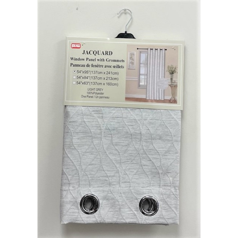 Rideau en polyester Calynn, L 54 po x L 95 po, gris