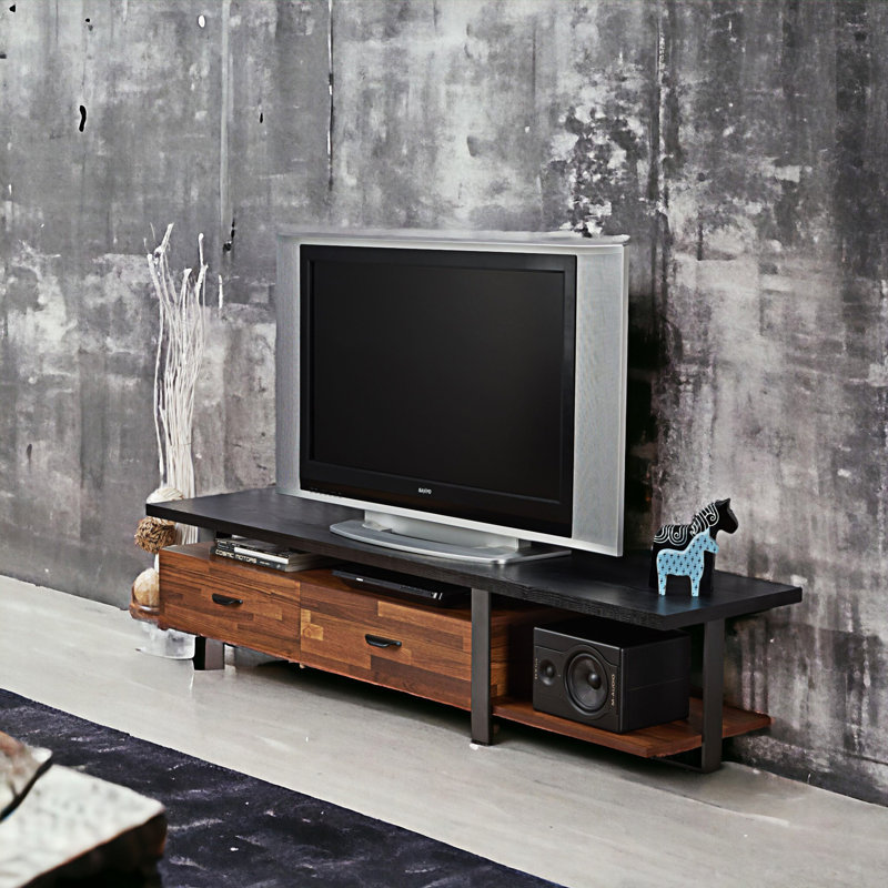 Meuble télé en noyer et finition noire