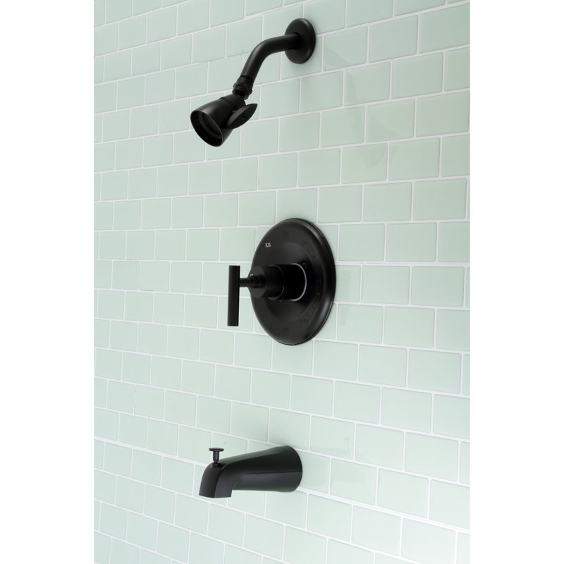 Kingston Brass Manhattan Single-Handle Pressure Balanced Tub and Shower Faucet, Matte Black