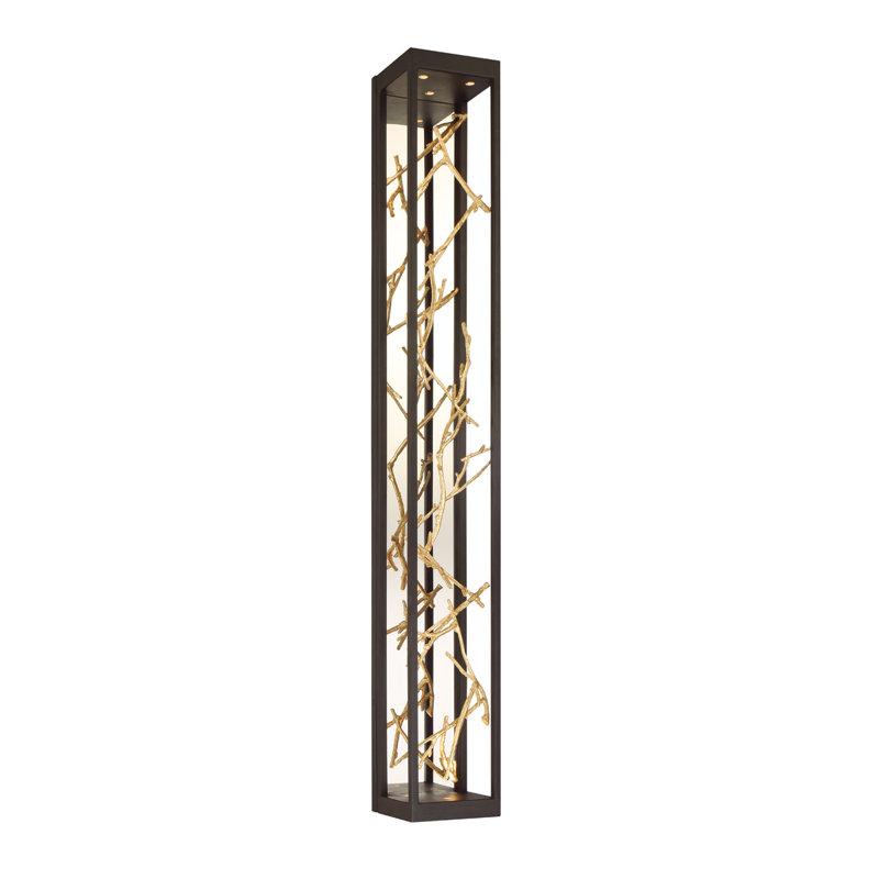 Aerie LED Flush Mounted Sconce, Bronze/Gold