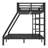 Metal Twin XL over Queen Bunk Bed for Teens & Adults, Space-Saving, Quiet, No Box Spring, Black