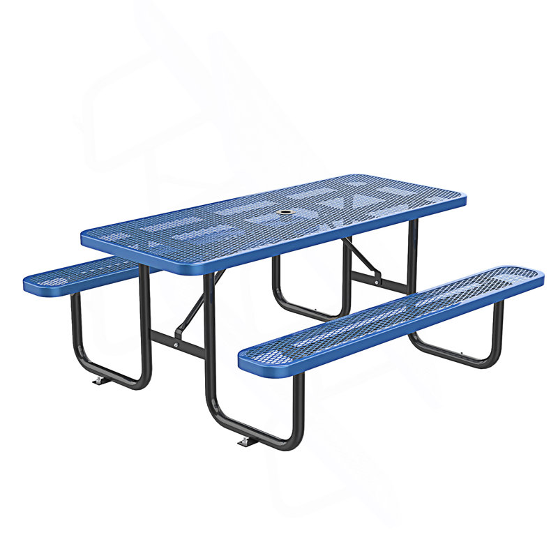 Long Rectangular Picnic Table, Blue