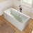 Fslefay 63'' Terrazzo Freestanding Solid Surface Concrete Soaking Bathtub