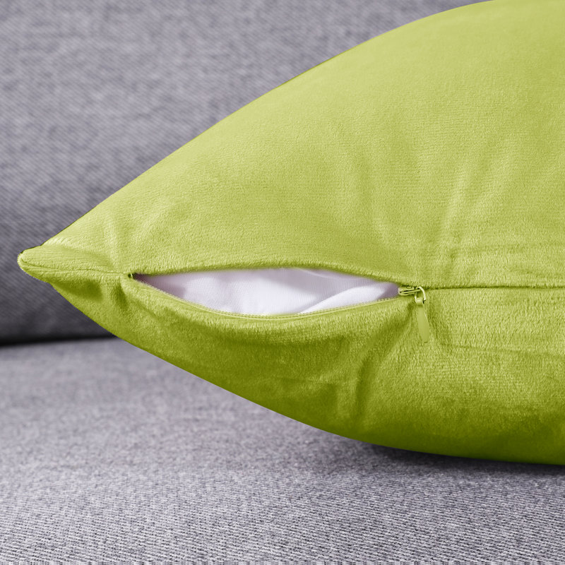 Decorative Throw Soft Linen Cushion Covers Pillow Covers (Set of 4), Square 24", Grass Green