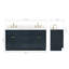 Meuble-lavabo double autoportant de 67 po avec plateau en quartz blanc Hamlet-93068169