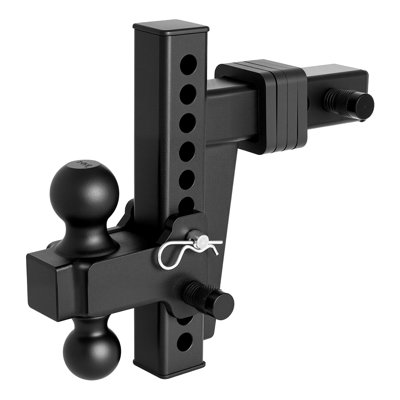 Attelage de remorque réglable, récepteur de 2 pouces ajustable, support d'attelage de remorque avec boules de 2 pouces et de 2 5/16 pouces, 1 880 lb-pi 2, chute de 8 pouces, boules de remorquage pour véhicules récréatifs, véhicules hors route et camions, noir