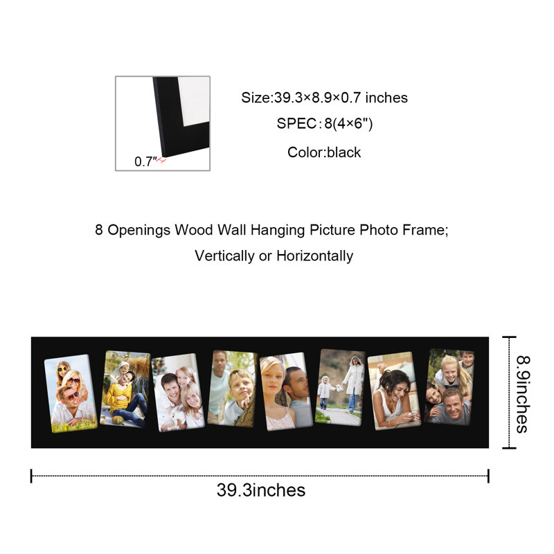 8 slot stretch cadre d'image incliné