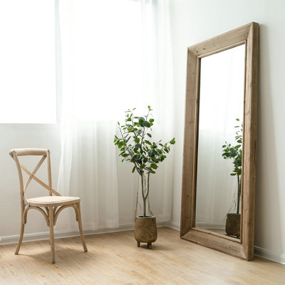 Miroir pleine grandeur rectangulaire en bois massif