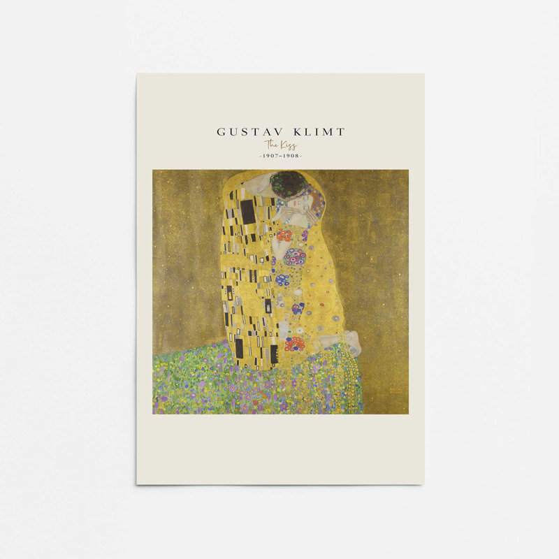 «The Kiss» par Klimt v2, reproduction encadrée, Ne s’applique pas, H 36 po x l 24 po x P 0,1 po, Impression sans cadre