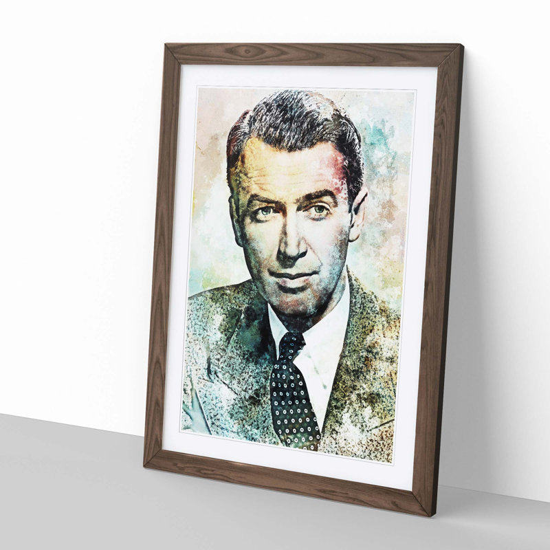 James Stewart in Abstract - Framed Print, Walnut Framed, 65cm H x 48cm W x 2cm D