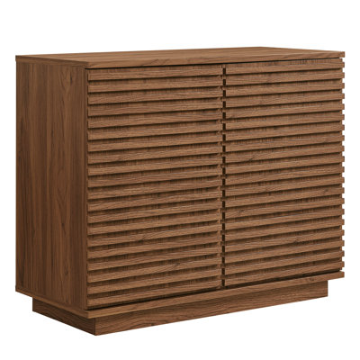 Render 2-Door Fluted Accent Cabinet In Walnut by Modway