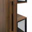 Vitrine de 70 po avec portes et lumières en verre, avec tablette de rangement coulissante multifonctionnelle, armoires de rangement en bois
