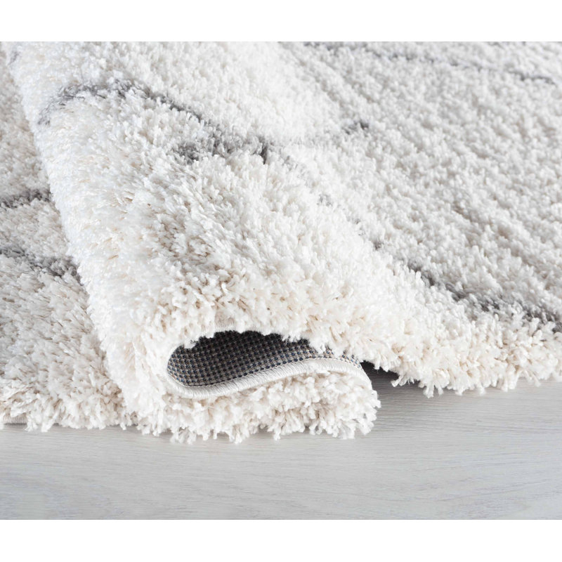 Tehama Geometric Shag Area Rug, Rectangle 80 x 150cm