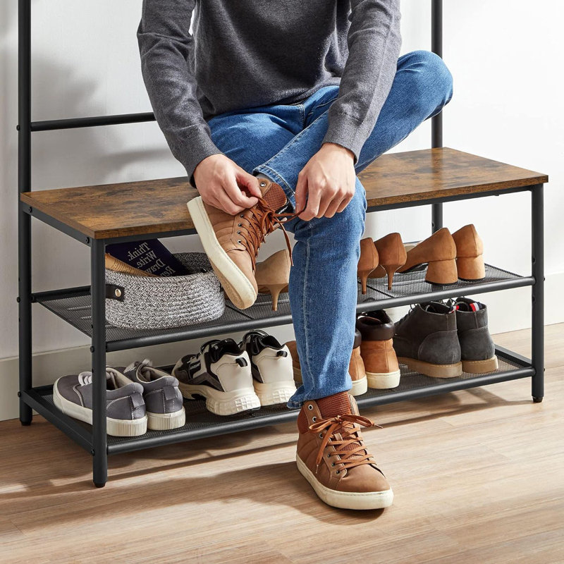 Entryway Bench With Coat Rack
