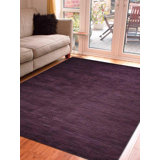 Creager HAND KNOTTED LOOM WOOL ECO-FRIENDLY AREA RUGS - Purple Color | Solid Design | Area Rugs for living room, Bedroom