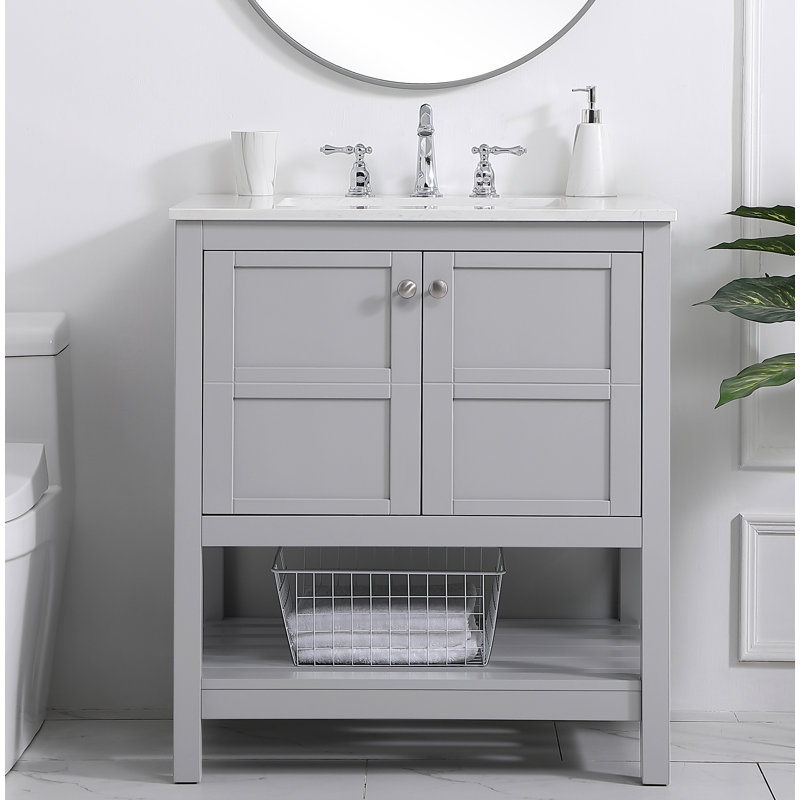 Ensemble de meuble-lavabo simple 30 po Krish, Gris