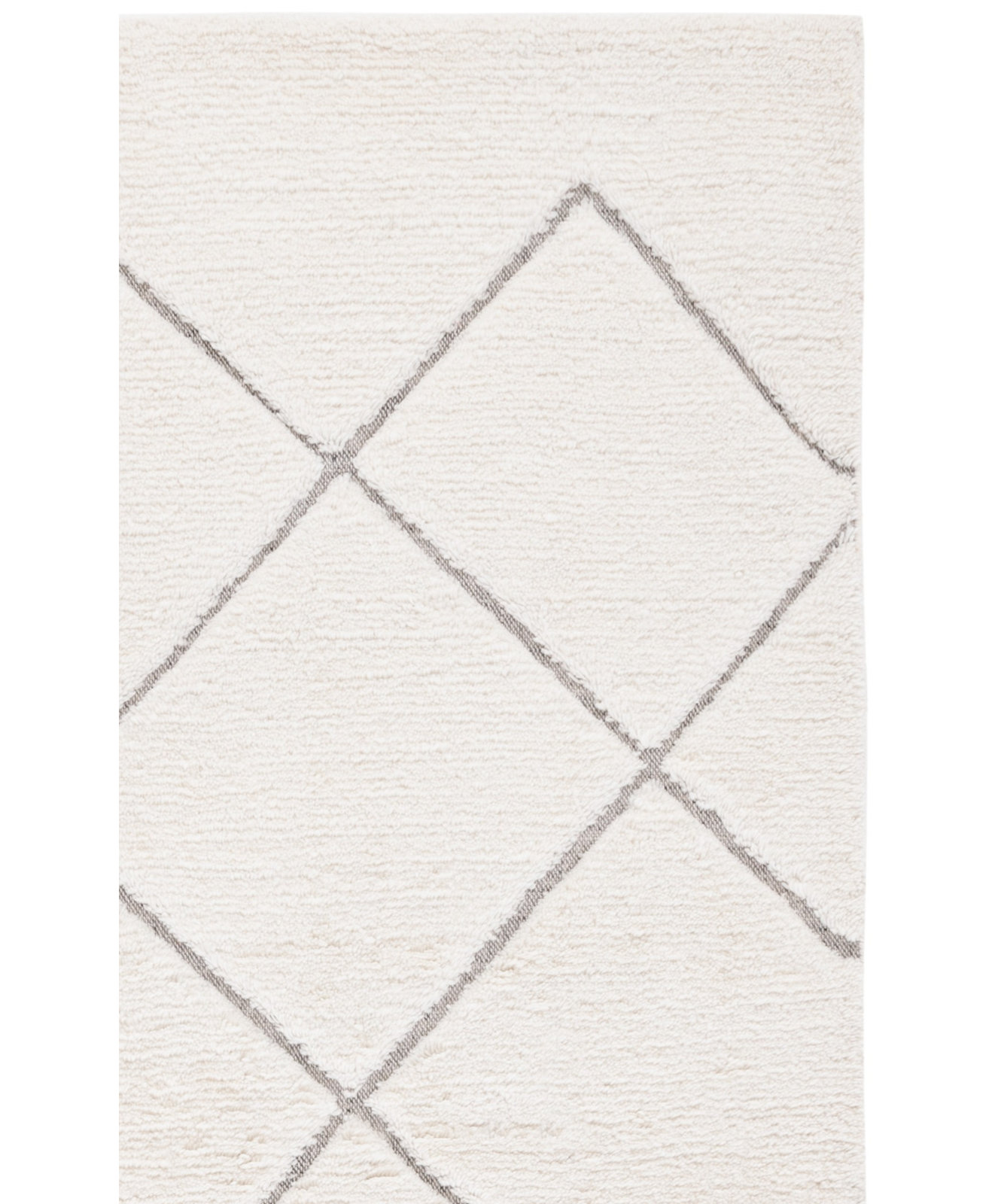 Henrie Ivory Gray Hand-Woven Geometric Rug, Runner 2'3" x 9'