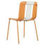 Paquet de 4 chaises, blocs et rayures colorées, plastique PP, pieds en métal, assise longue confortable, apparence élégante, bloc de couleurs intérieur / extérieur adaptable, métal, confort ergonomique, frais