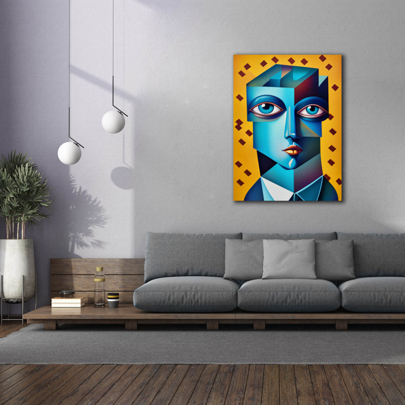 Art mural sur toile Wrought Studio ™ «Cubist Abstract Face» par Andreas Magnusson, H 54 po x l 40 po x P 1,5 po