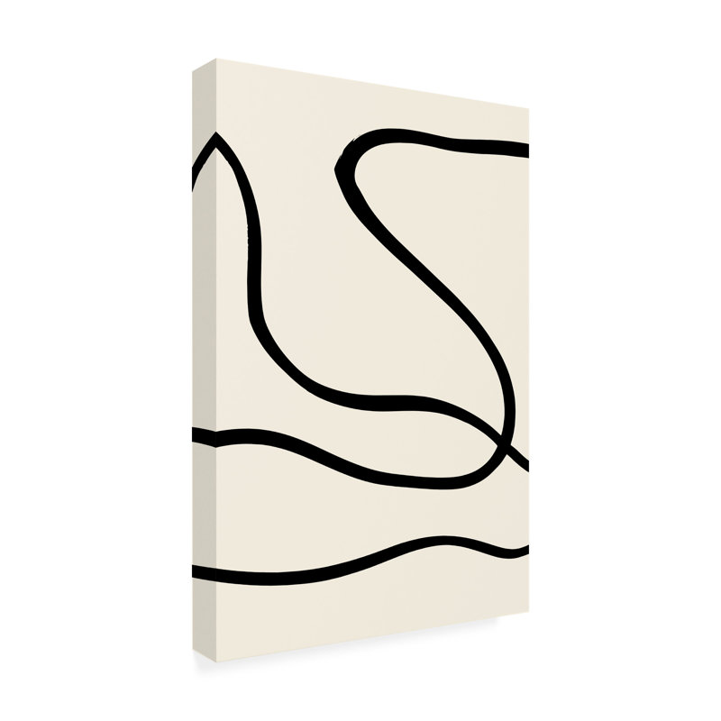 Art sur toile 01, lignes noires de pictufy studio, H 32 po x l 22 po x P 2 po