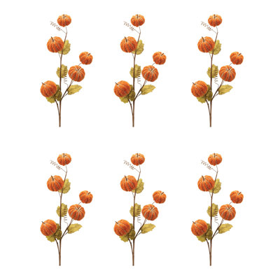 Ensemble de six mini gerbes de citrouilles orange et vertes