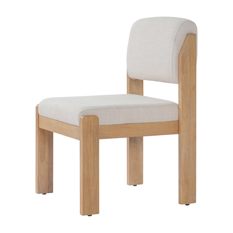 Chaise de salle à manger moderne Rellan, rembourrée, avec pieds en bois d'hévéa et dossier épais rembourré., 6